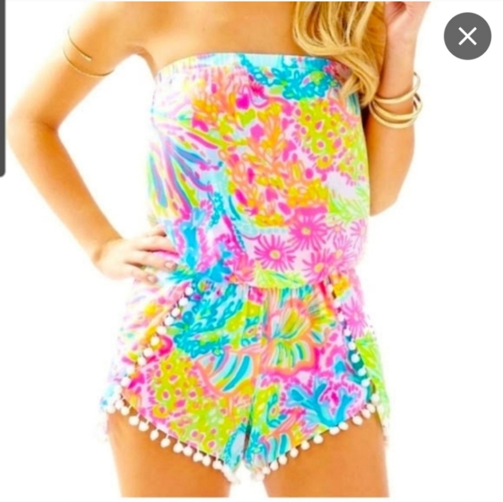 Lilly Pulitzer pom pom romper size xxs